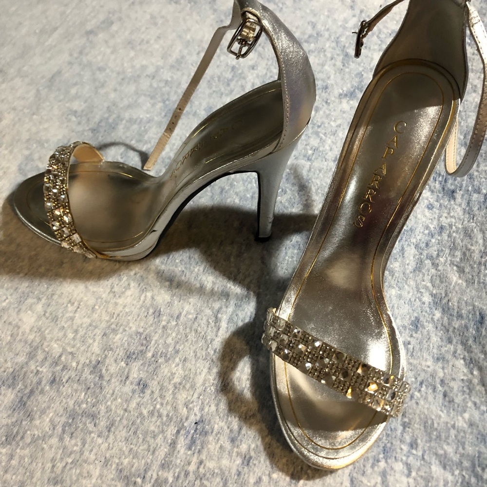 Caparros Silver Strappy Heels